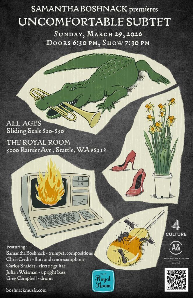 Poster Design for Samantha Boshnack, Uncomfortable Subtet